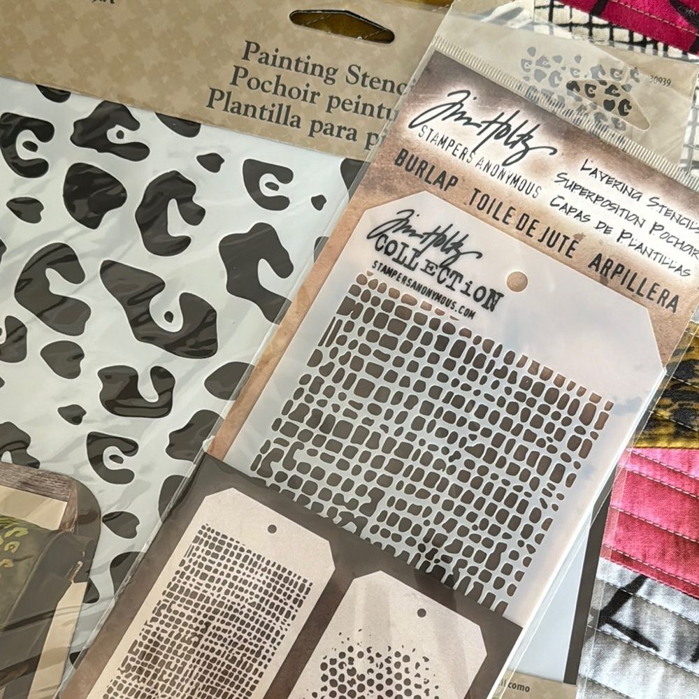 Craft Stencil Set with Animal Prints and Patterns NWT - Picture 3 of 10